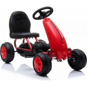 Παιδικό Αυτοκινητάκι Go Kart Blaze B001 Red με πετάλια και τροχούς EVA 3800146242978