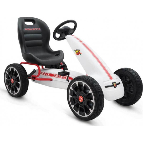 Παιδικό Αυτοκινητάκι Go Kart Abarth 500 Assetto White με πετάλια και τροχούς EVA 3800146242718